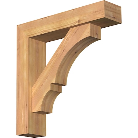 Ekena Millwork Balboa Block Smooth Bracket w/ Offset Brace, Western Red Cedar, 5 1/2"W x 24"D x 24"H BKT0604X24X24BOA05SWR